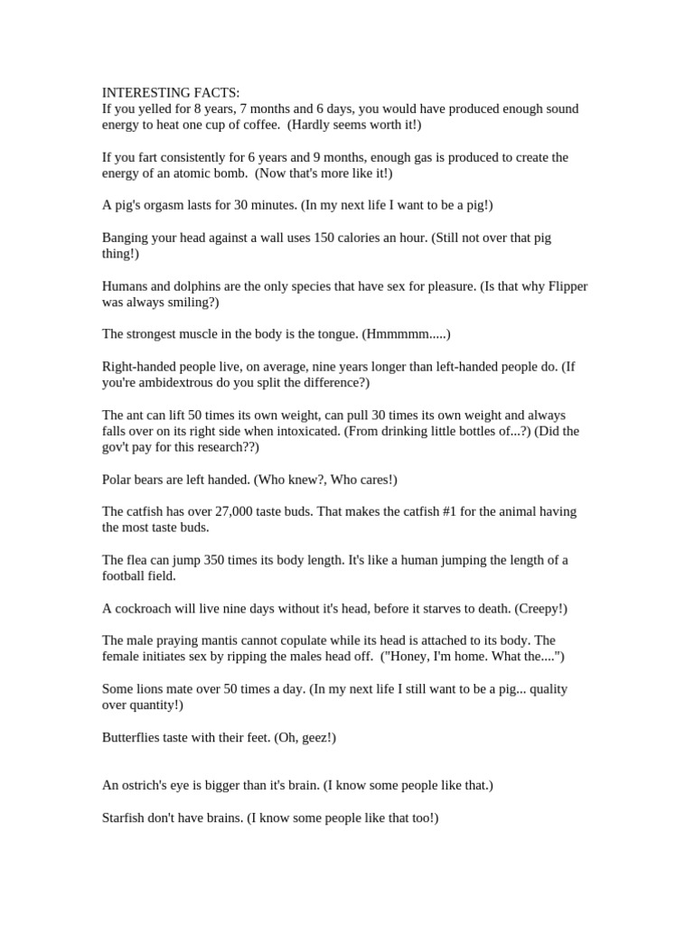 Interesting Facts | PDF