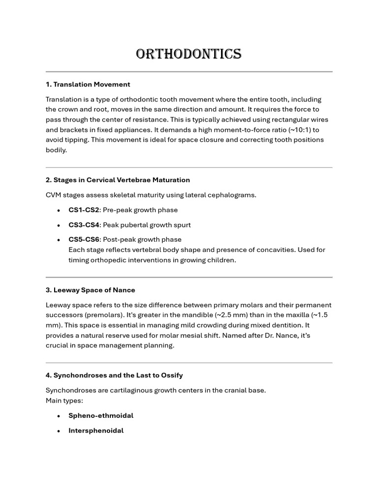 Orthodontics 2 Marks | PDF | Orthodontics | Human Tooth