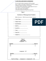 Institute of Management Studies: Guide Line For Assignment Submission