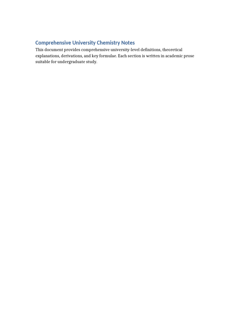 Chemistry Full Notes | PDF