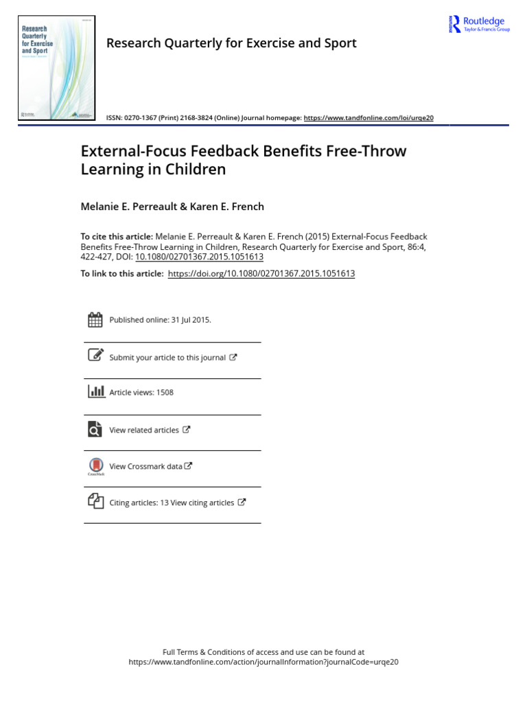 Benefits Of Focused Learning Reference: External Focus Feedback Benefits Free Throw Learning In Children