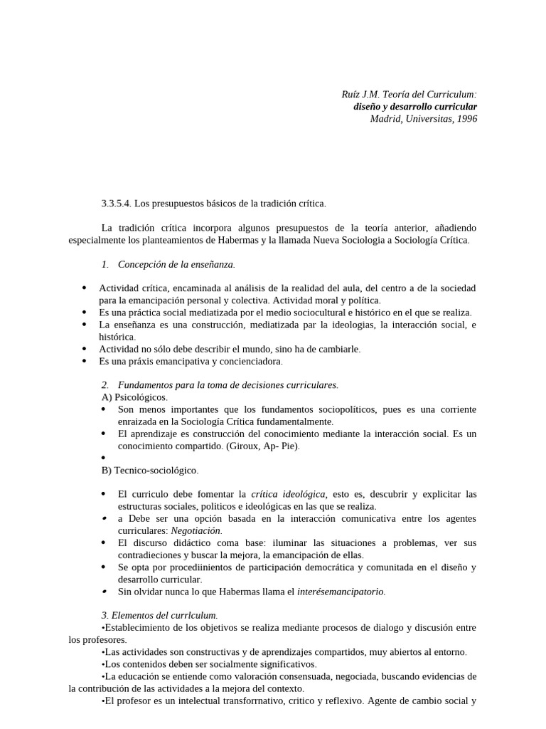 Teoría Del Curriculum | PDF | Plan de estudios | Enseñando