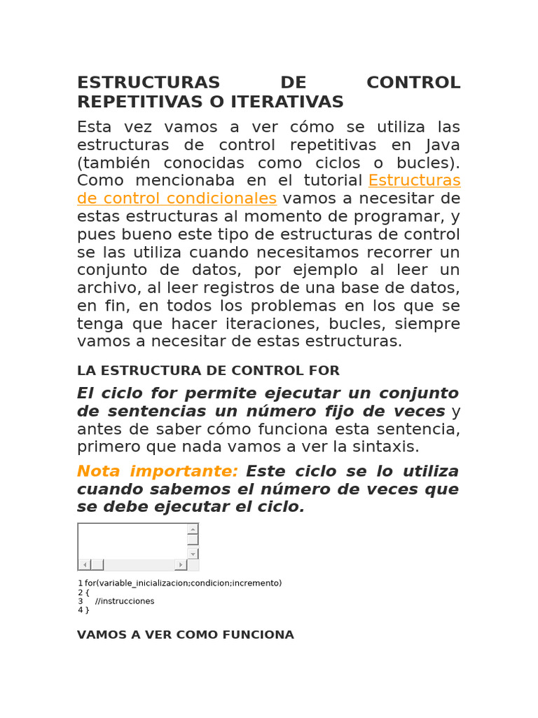 Estructuras de Control Repetitivas o Iterativas | PDF | Flujo de ...