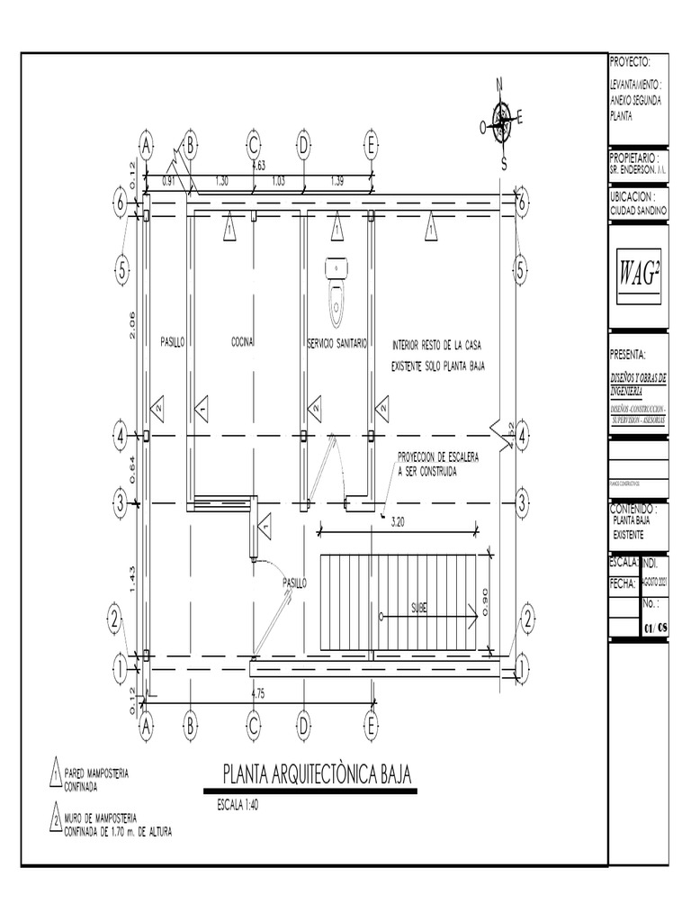Plantas y Elevaciones Arquitectonicas Carlos-01-Planta Arq. Baja | PDF