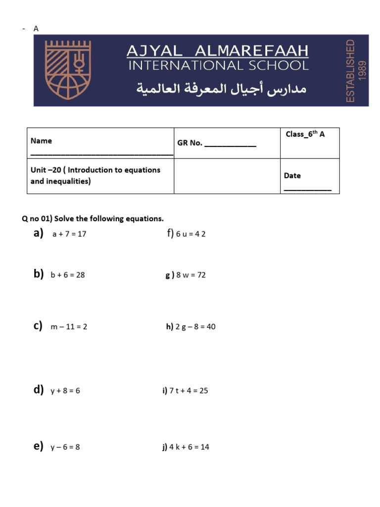 Solved Math Paper For Test | PDF | Mathematics | Algebra