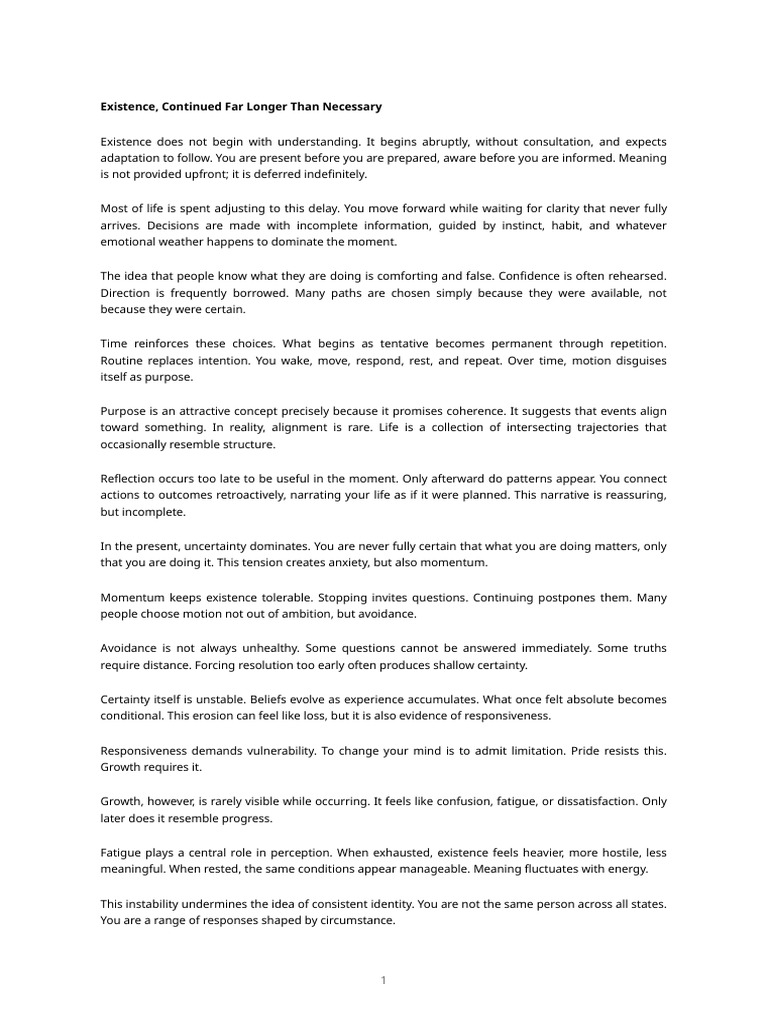 Existence, Continued Far Longer Than Necessary (1) | PDF ...