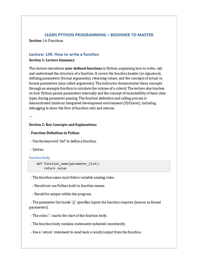 149 +How+to+Write+a+Function | PDF | Parameter (Computer Programming ...