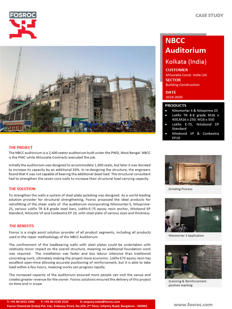 NBCC Case Study Fosroc India | PDF | Materials | Building Materials