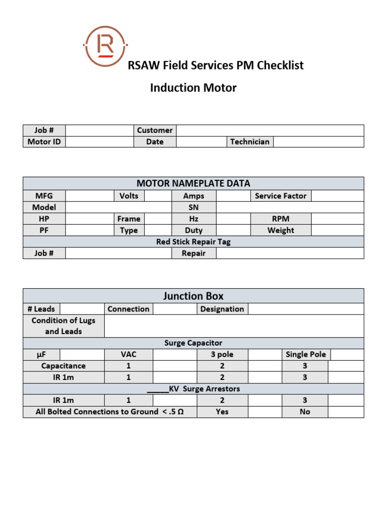 Induction Electrical Testing Print Packet | PDF | Electrical ...