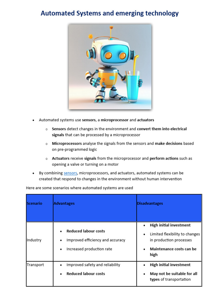 Automated Systems (Topic 6a) | PDF | Artificial Intelligence ...