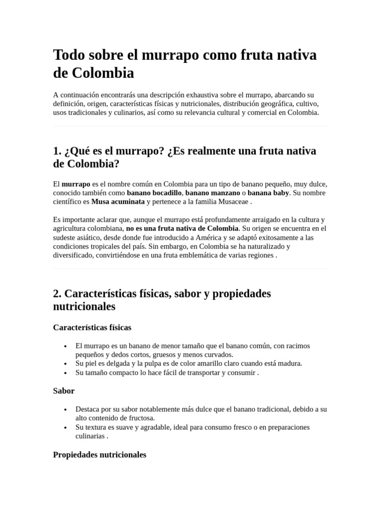 murrapo y panela y trapiche | PDF | Plátano | Fruta