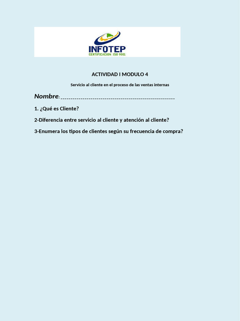 Actividad I Modulo 4 | PDF