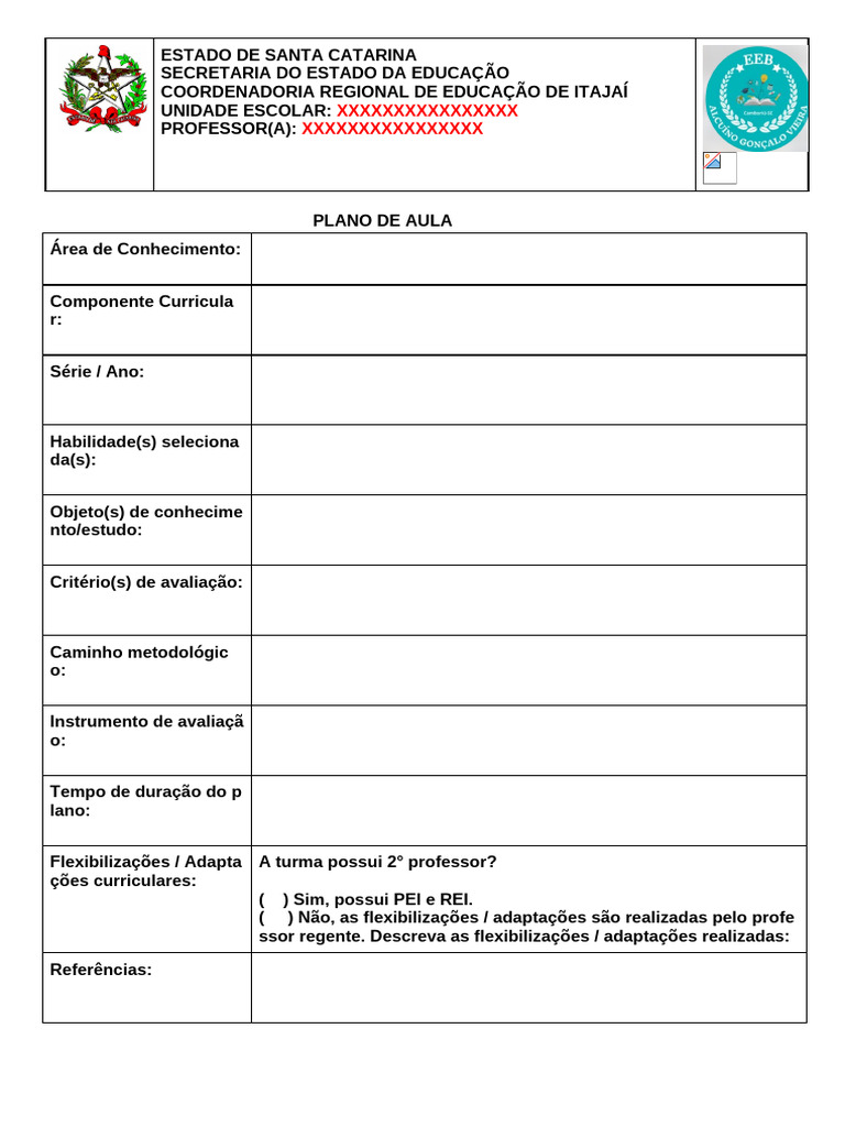 Modelo de Plano de Aula 2026 | PDF