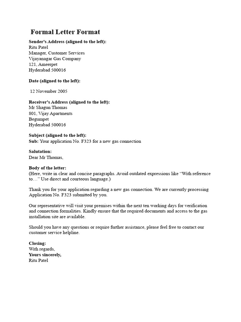 Letter Formal | PDF