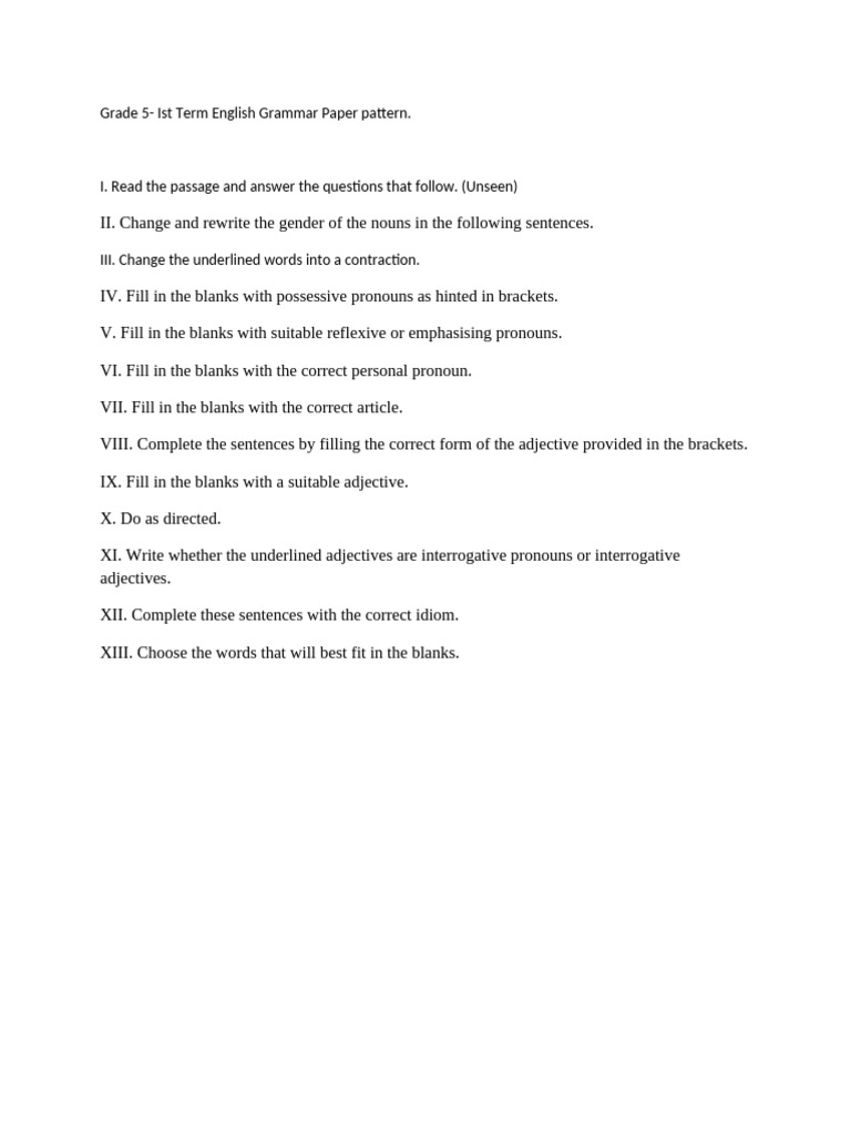 5 - Grammar I Term Paper Pattern | PDF