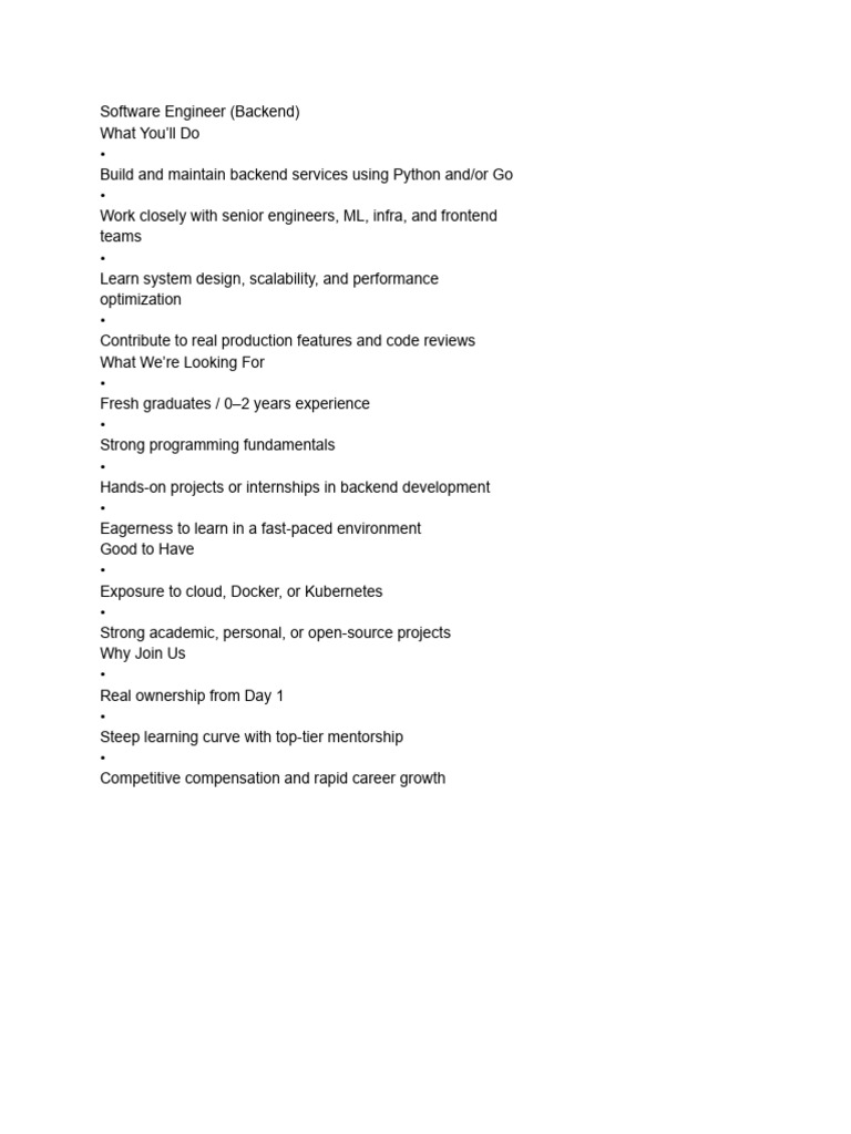 Software Engineer Backend | PDF