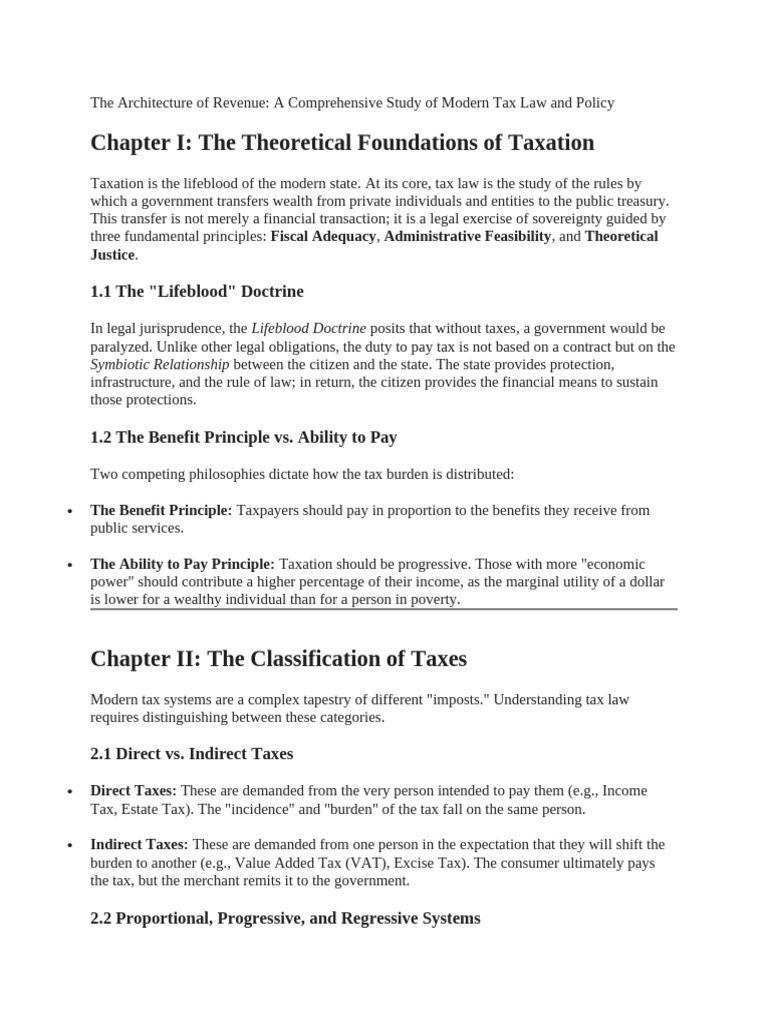 A Comprehensive Study of Modern Tax Law and Policy | PDF | Taxes ...