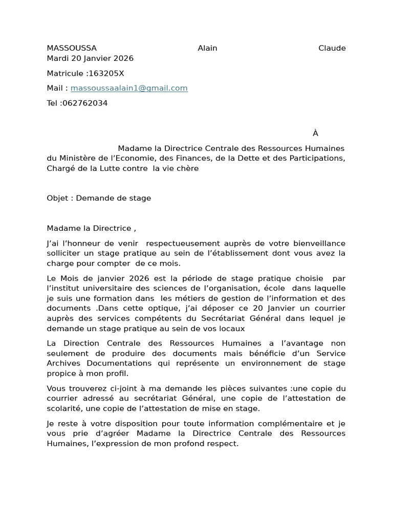 Courrier A DCRH | PDF