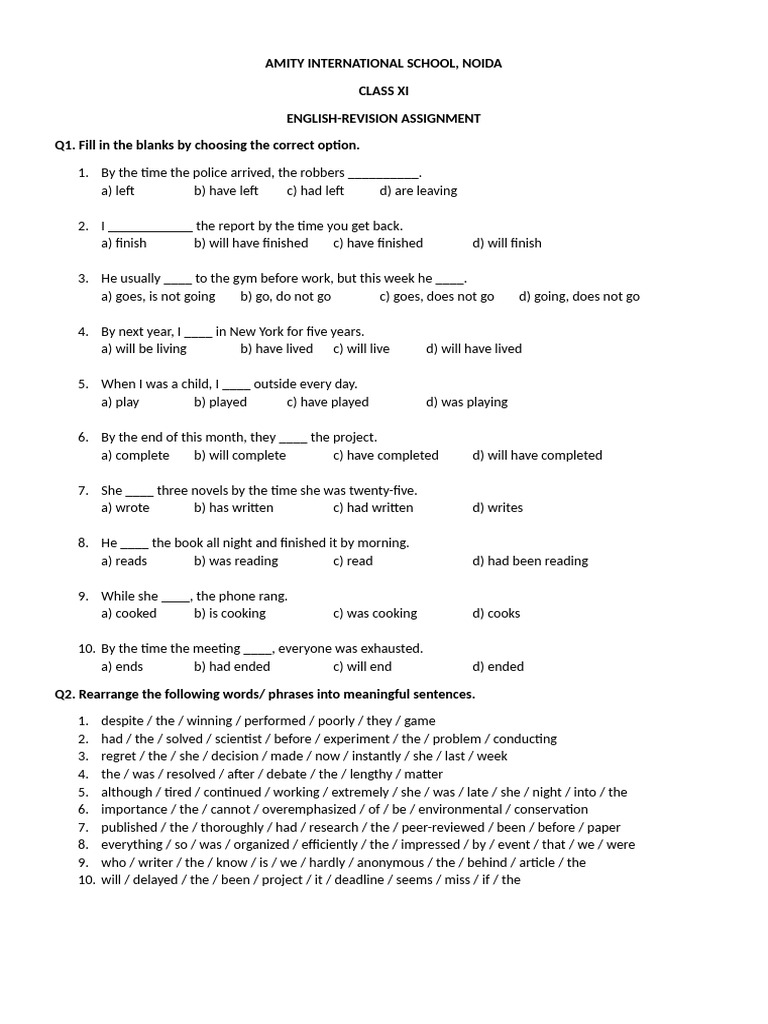 Worksheet-Writing and Grammar | PDF | Chess Openings | Chess