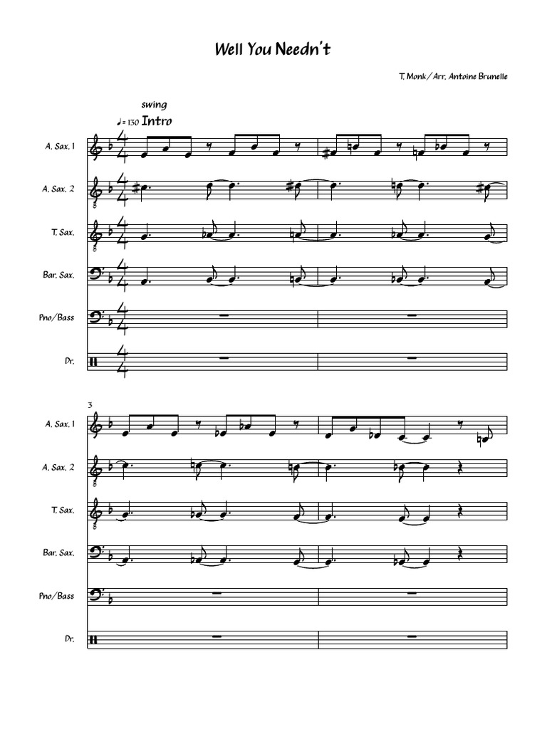 Well You Needn't Revised | PDF