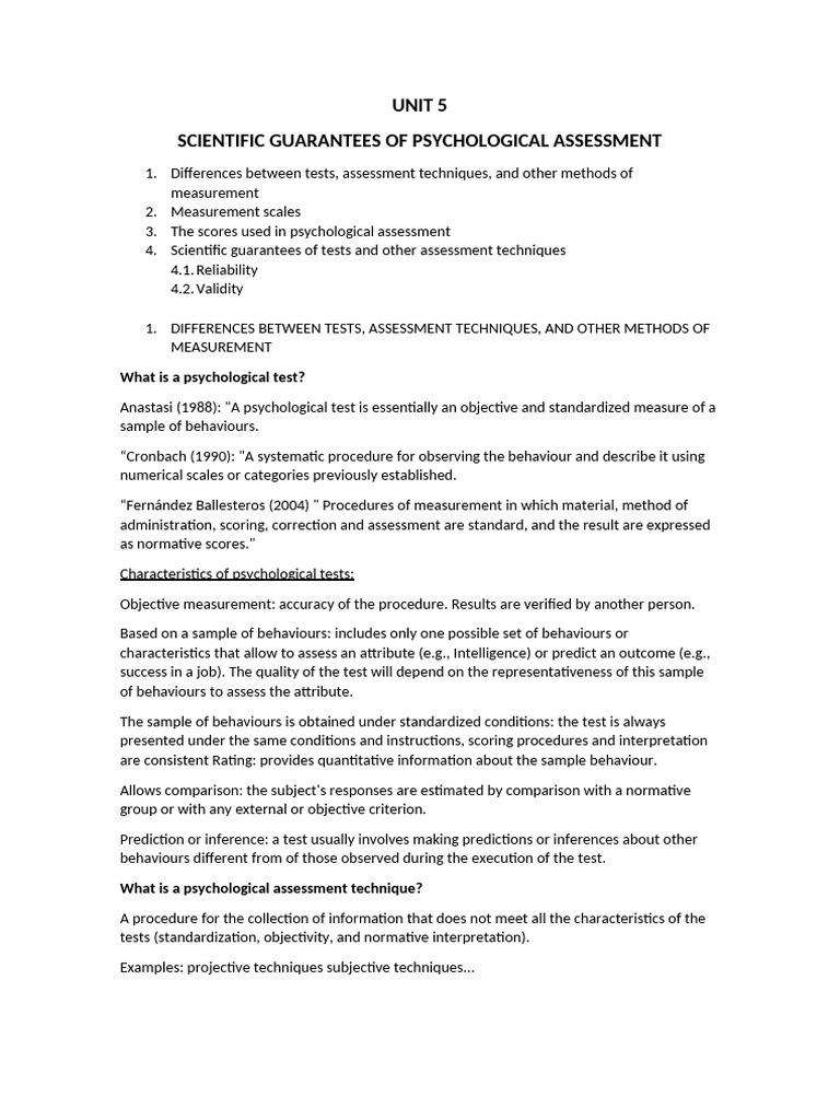 UNIT 5 Reliability & Validity | PDF | Validity (Statistics) | Level Of ...