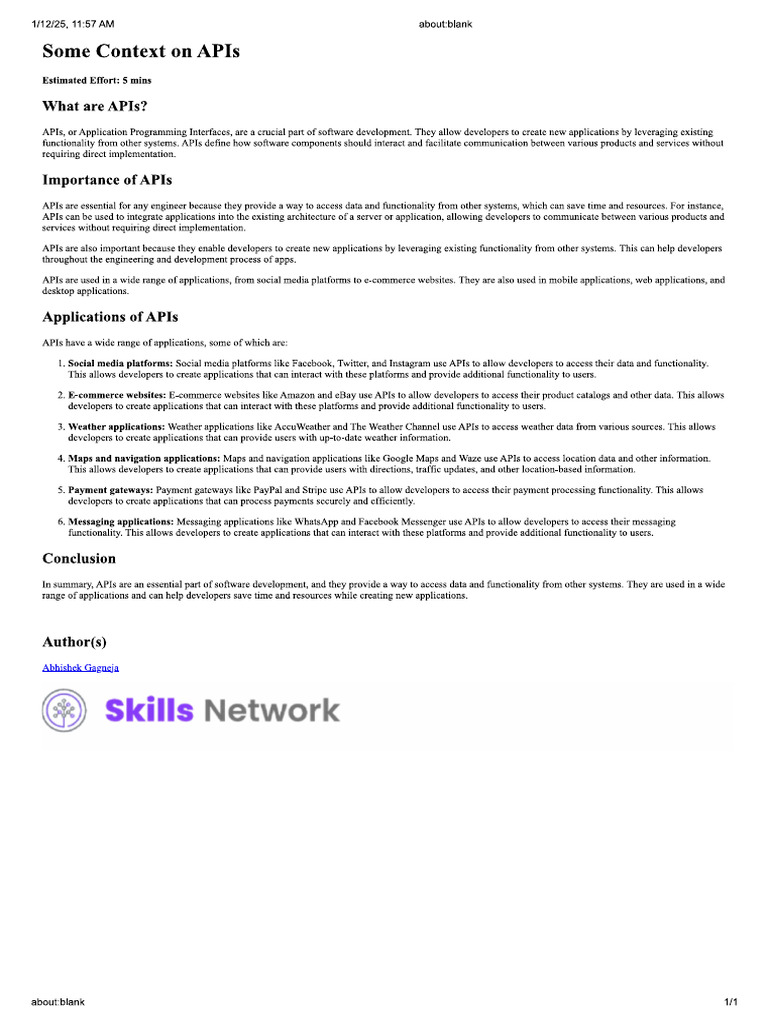 Some Context on APIs | PDF