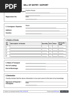 Bill of Entry Format and Details | PDF | Customs | Invoice