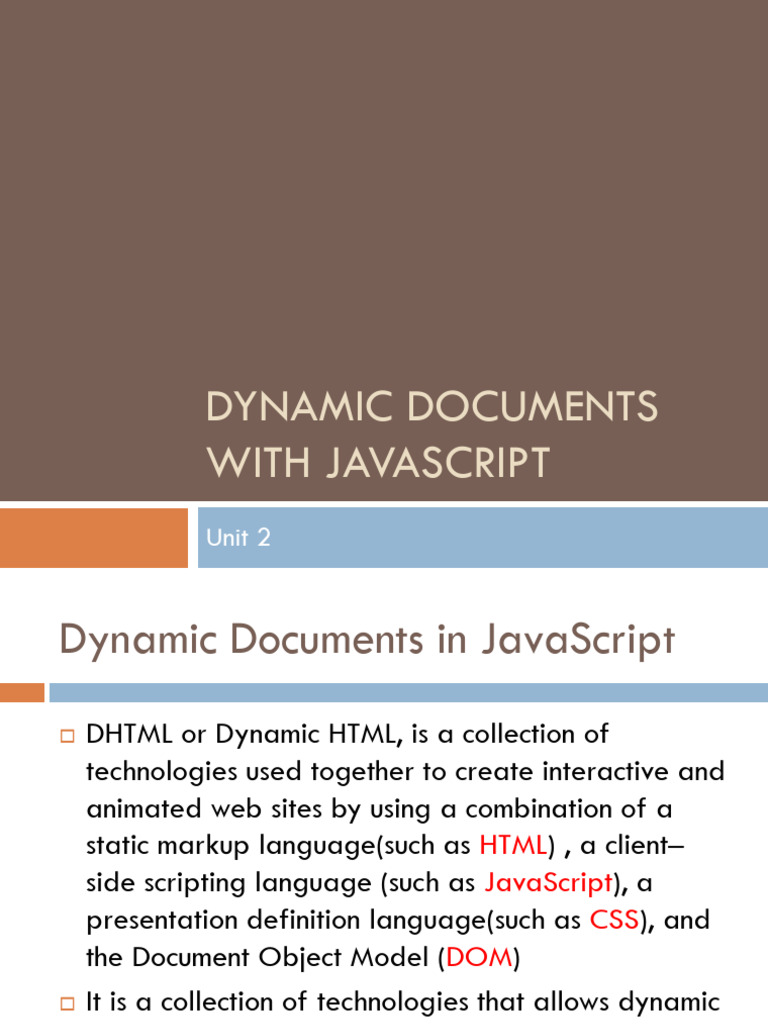 Unit 2 Web Programming NEP | PDF | Dynamic Html | Html