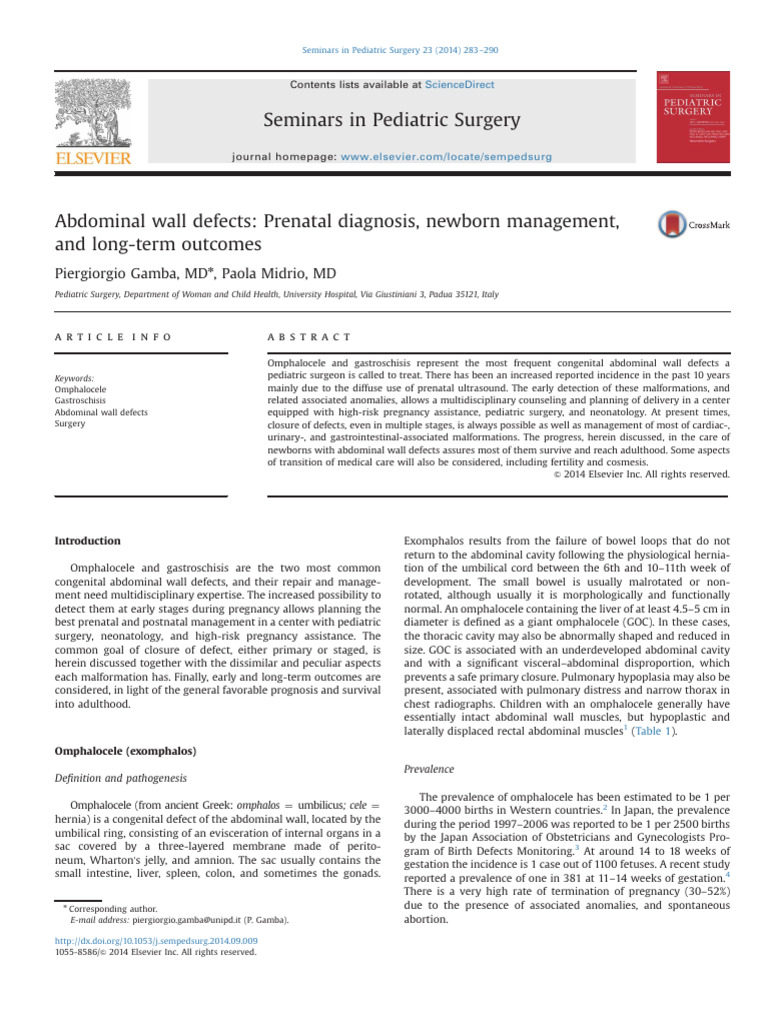 Abdominal Wall Defects Prenatal Diagnosi | PDF | Childbirth | Fetus