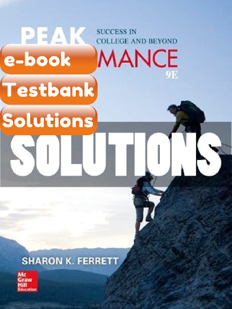 Testbank Peak Performance Success in College and Beyond 9 Ed Ferrett ...