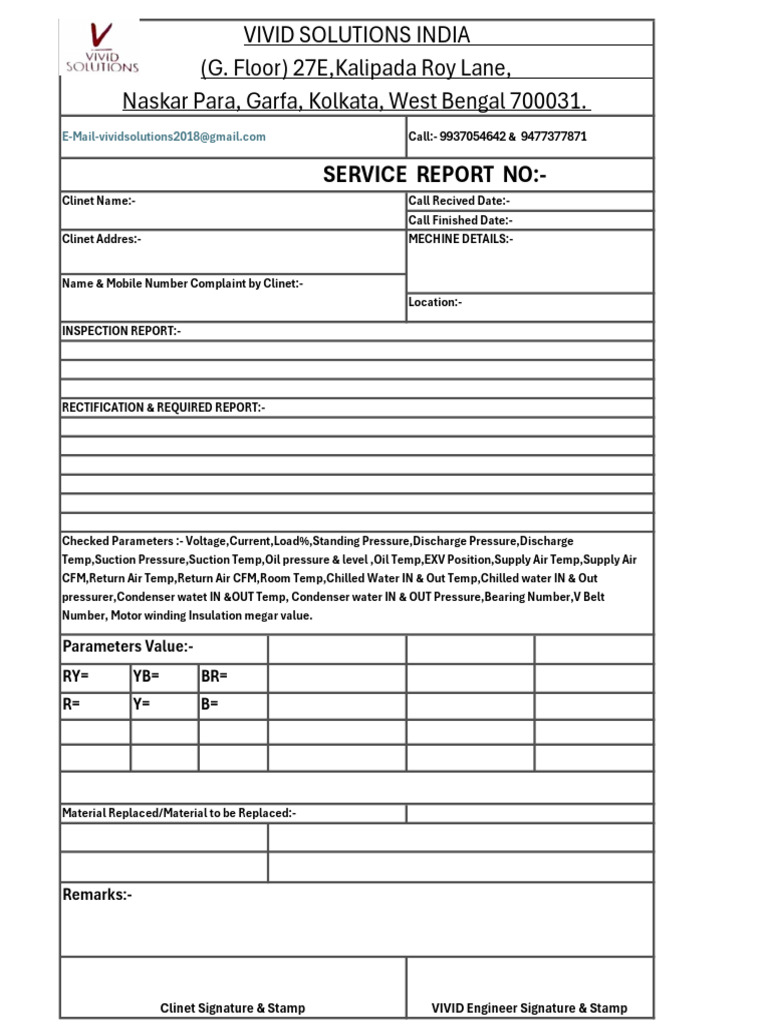 Vivid HVAC Jobsheet (New) | PDF