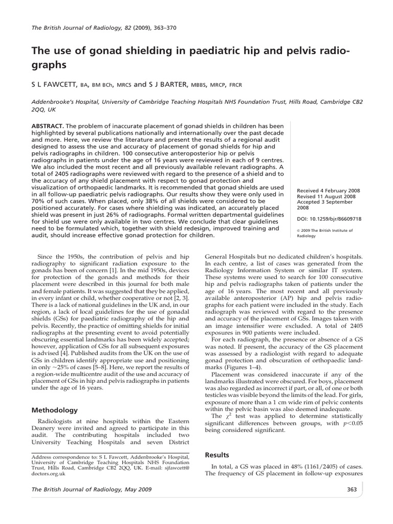 Gonad Shielding | PDF | Radiography | Radiology