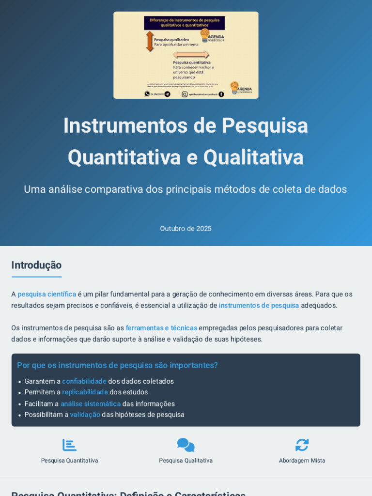Instrumentos de Pesquisa Quantitativa e Qualitativa | PDF | Pesquisa ...