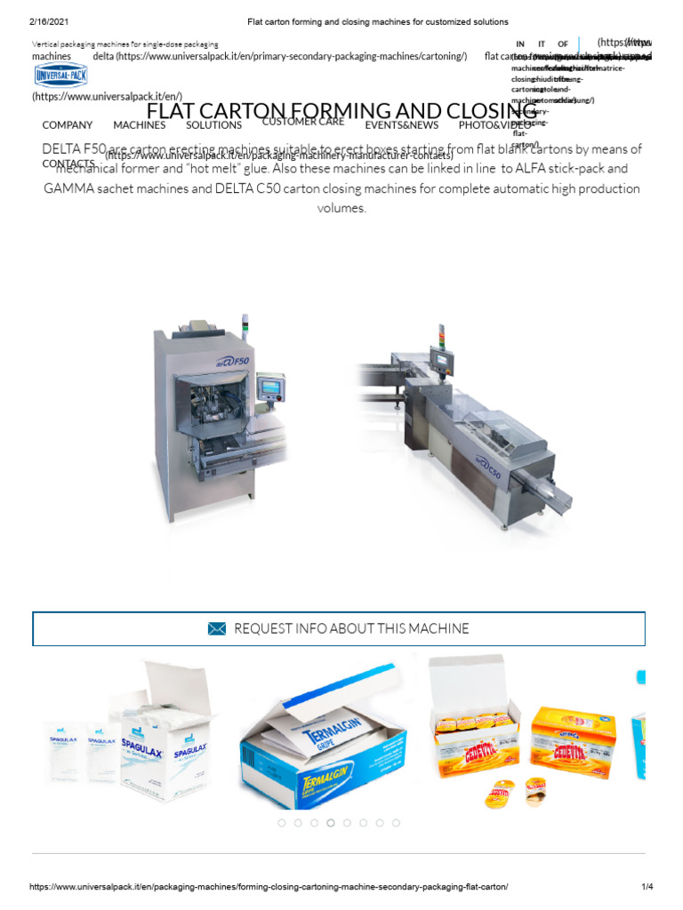 Flat Carton Forming and Closing Machines for Customized Solutions | PDF ...
