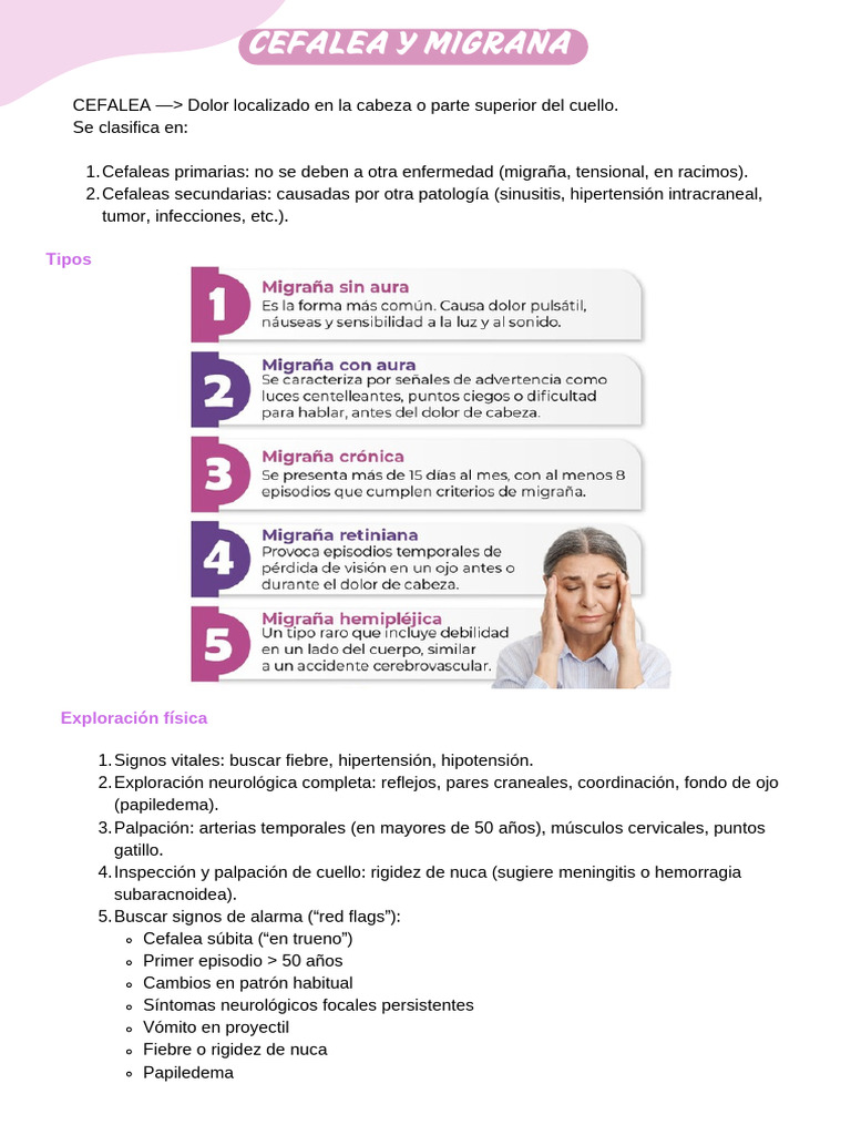 Cefalea y Migraña | PDF | Dolor de cabeza | Migraña