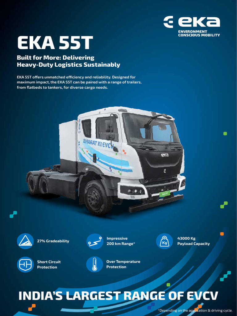 55T EKA Leaflet 2025 | PDF | Semi Trailer Truck | Battery Charger