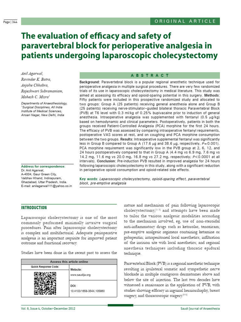 The Evaluation of Efficacy and Safety Of.8 | PDF | Anesthesia | Analgesic