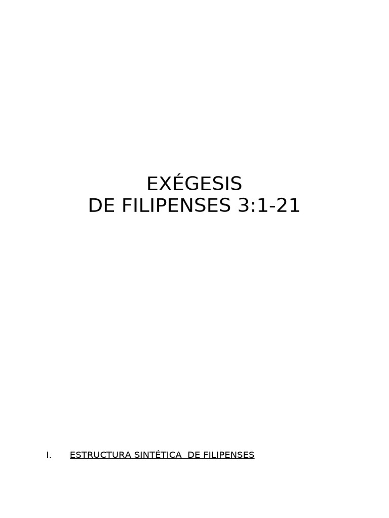 Exegesis de Filipenses 3 | PDF | Epístola a los filipenses | Pablo el ...