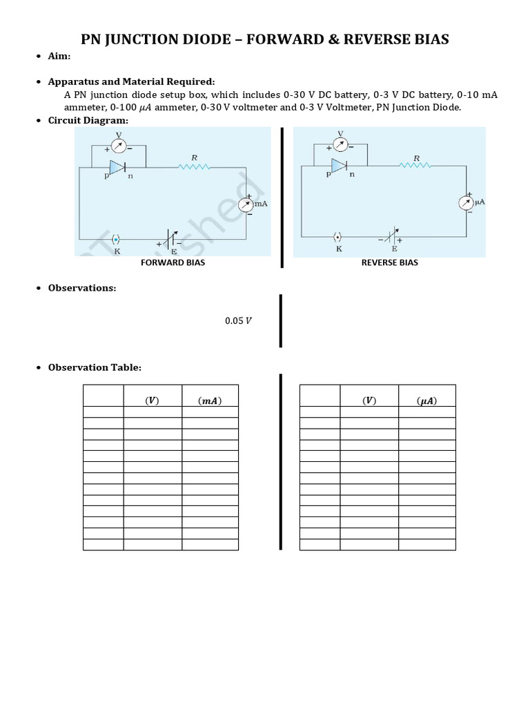 Optics Experiment -5 PN Junction Diode | PDF | P–N Junction | Diode