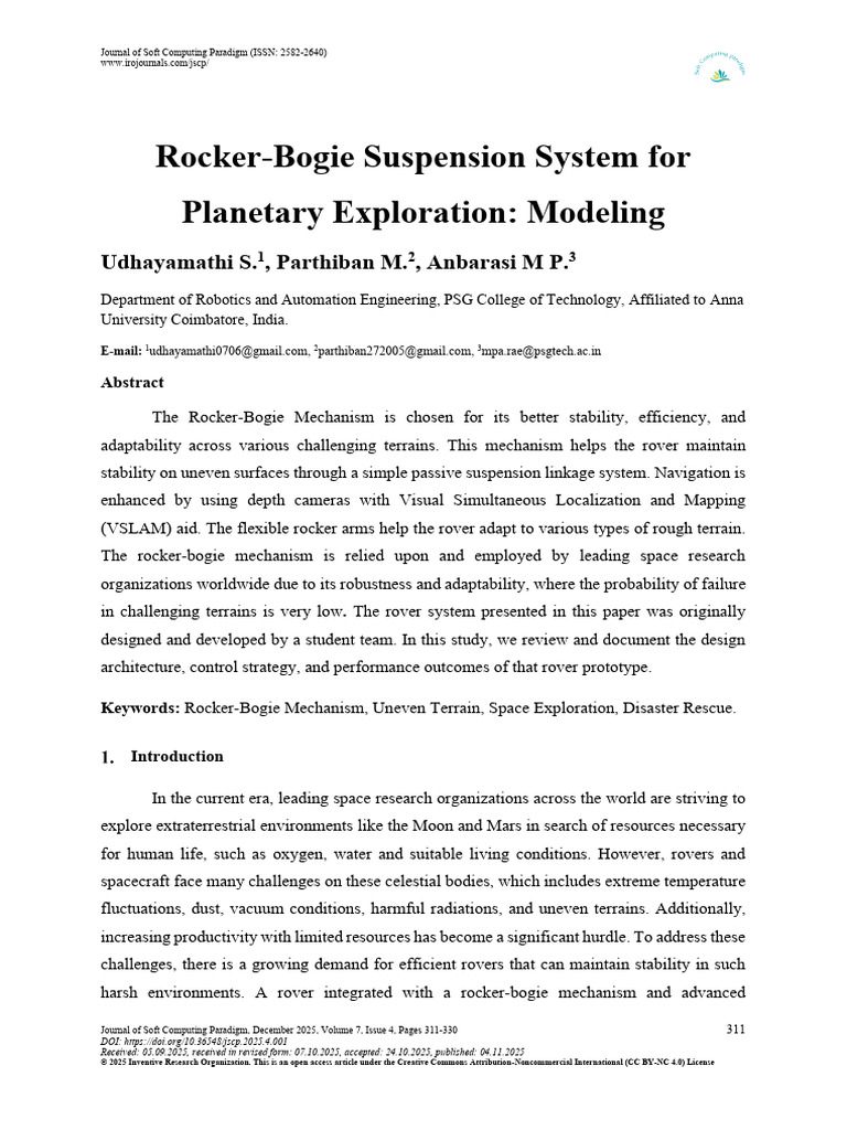 Rocker-Bogie Suspension System For Planetary Exploration: Modeling ...
