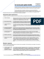 Disaster Recovery Plan Update Checklist: Preparation/data Maintenance