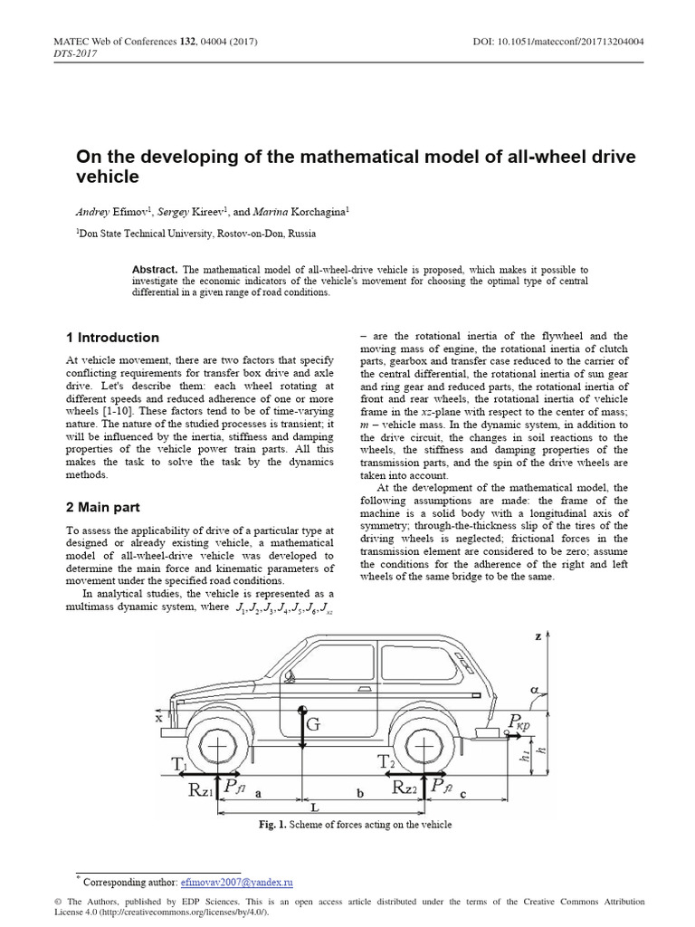On The Developing of The Mathematical Model of All | PDF | Mechanical ...
