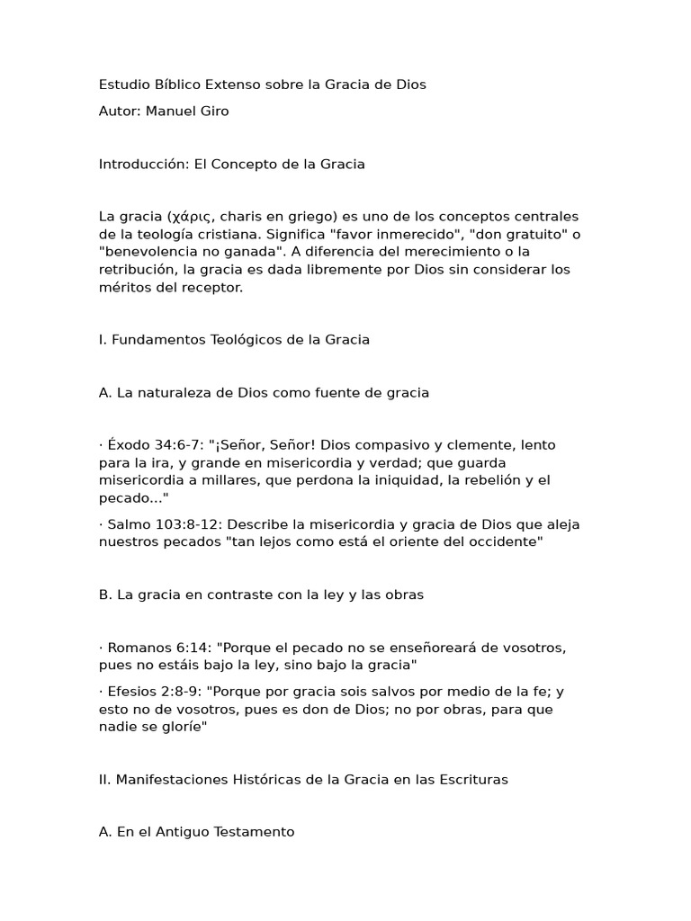 la Gracia de Dios extenso articulo | PDF | Gracia en el cristianismo ...