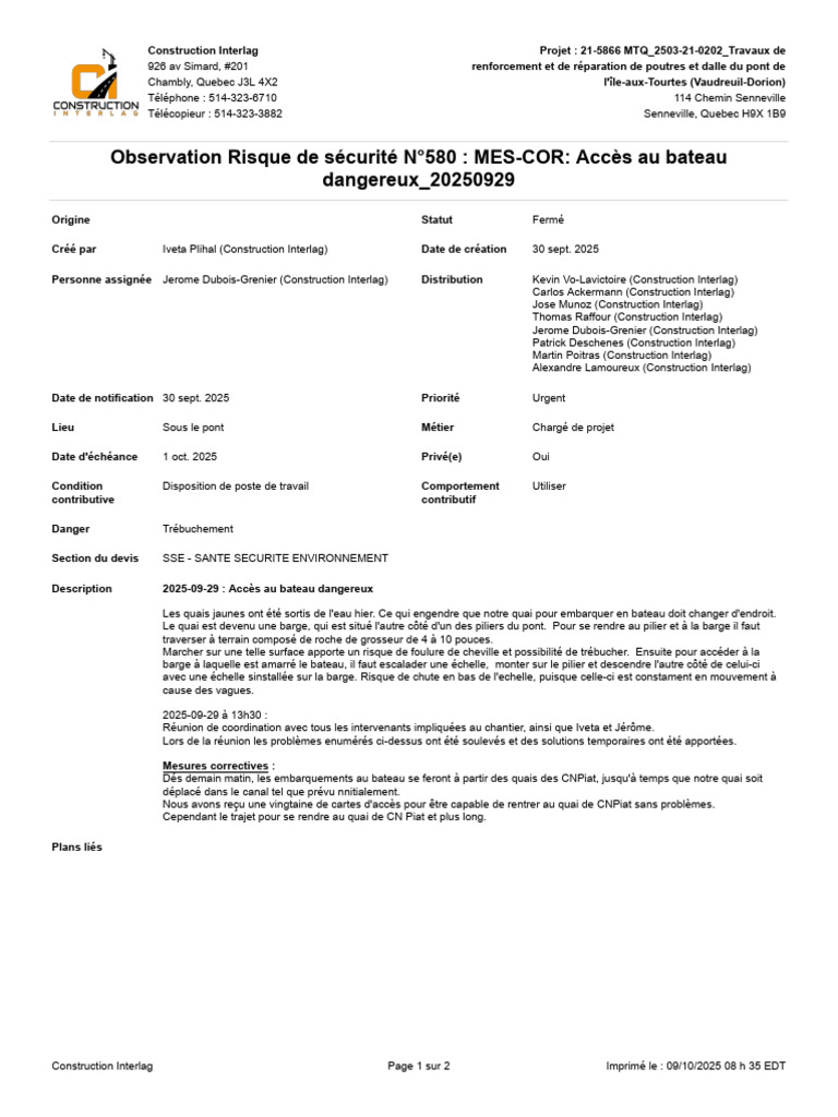 Exemple Procore Observation | PDF