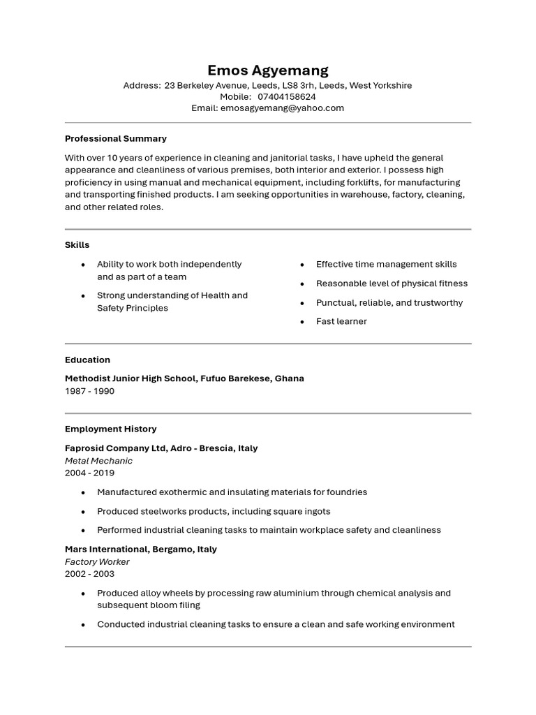 Emos CV | PDF