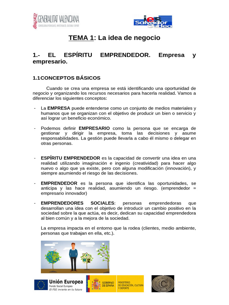 Tema 2. Iniciativa Emprendedora | PDF | Iniciativa empresarial | Business