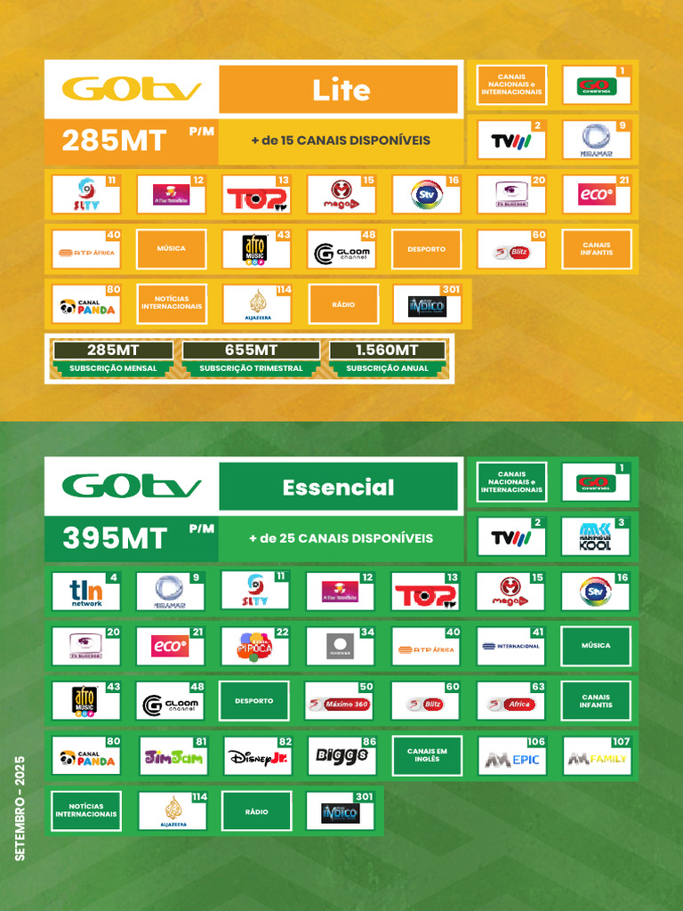 Gotv Brochura de Canais Agosto 2025 Lowres | PDF
