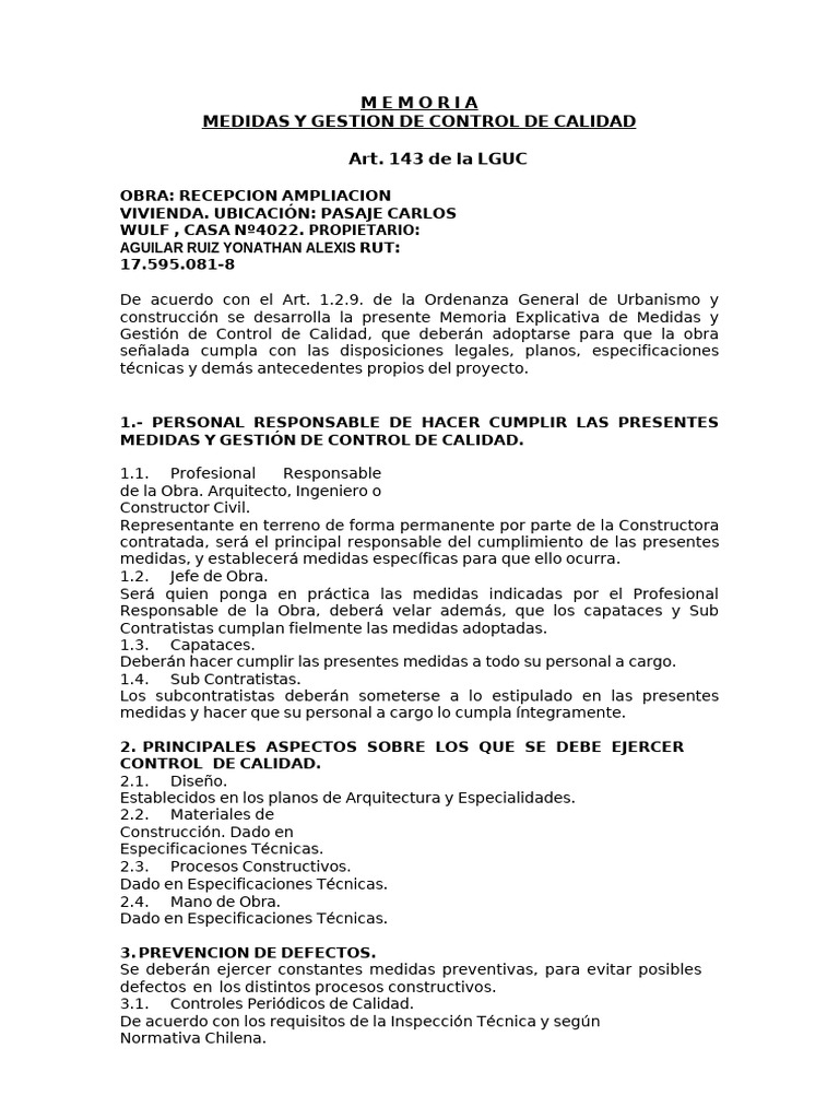 Medidas de Gestion y Control | PDF | Hormigón | Ingeniería
