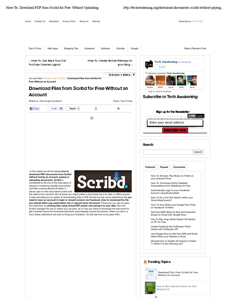 how to download pdf from scribd
