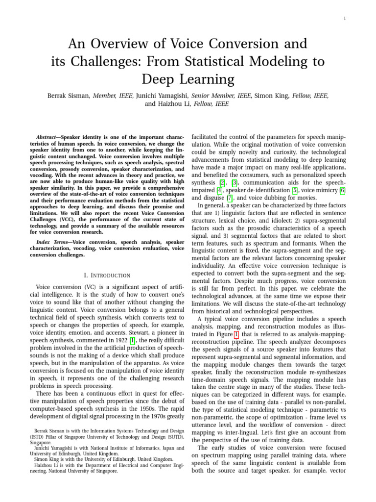 Problem in Voice Conversion | PDF | Deep Learning | Applied Mathematics